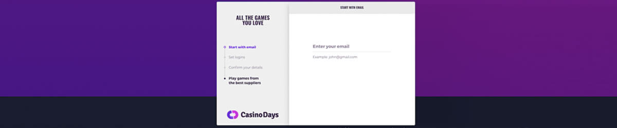 CasinoDays registration