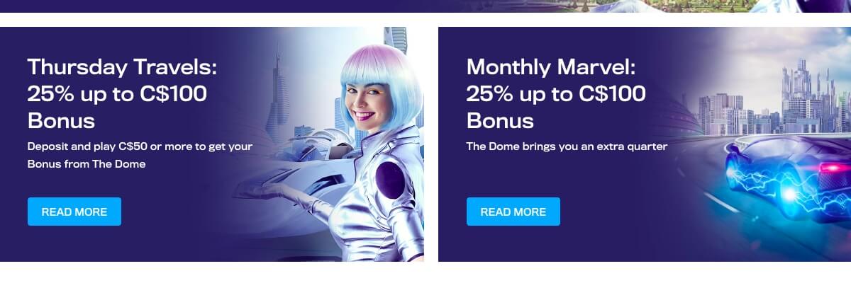 Try Casino Dome! Casino Dome promotions
