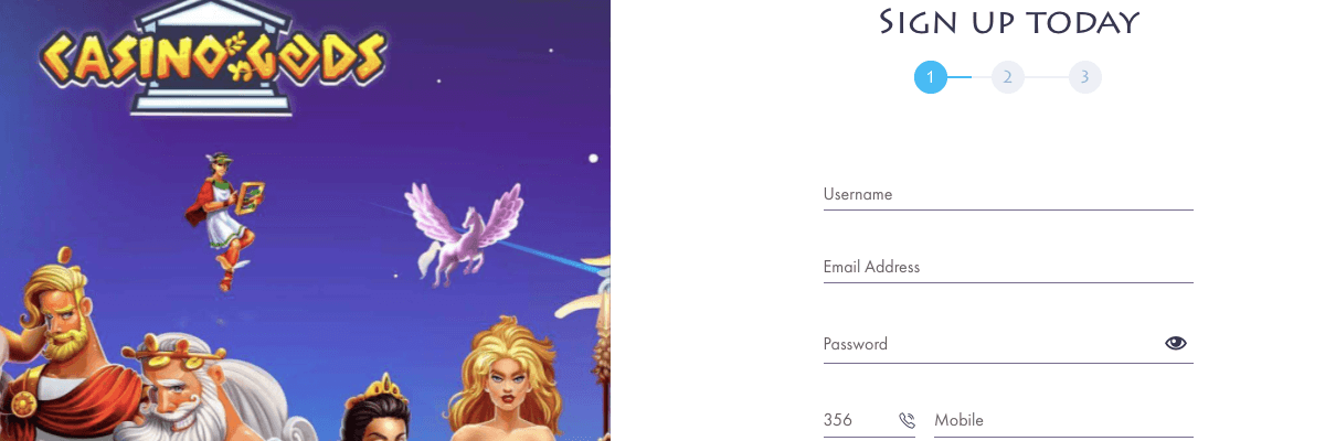 Register with Casino Gods Casino Gods Registration