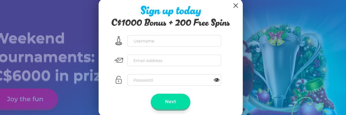 Register with Casino Joy Casino Joy Registration