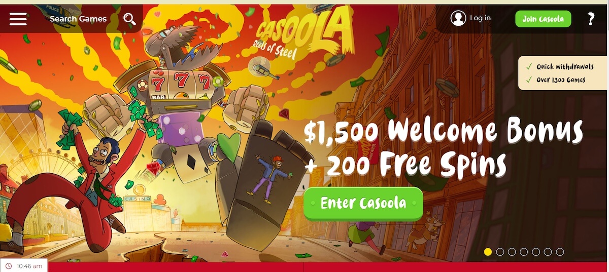 Casoola Casino welcome bonus