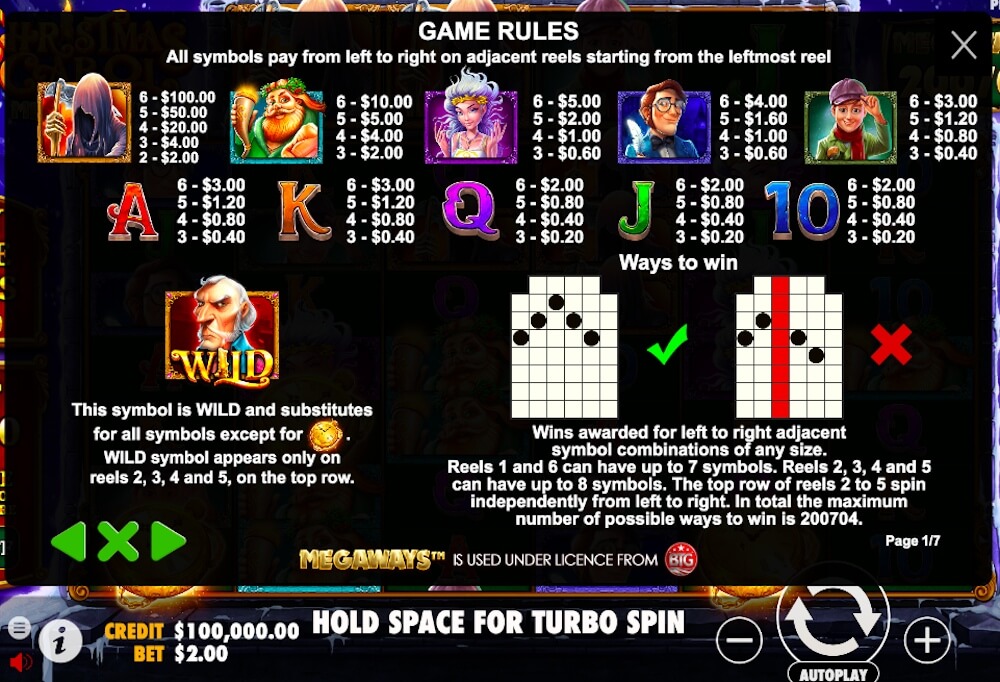 christmas carol megaways paytable Christmas Carol Megaways slot