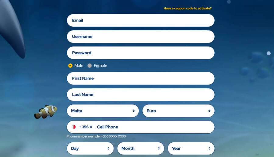 Dolfwin Casino Registration
