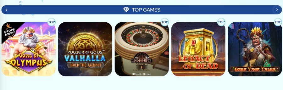 Dolfwin Casino Top Games