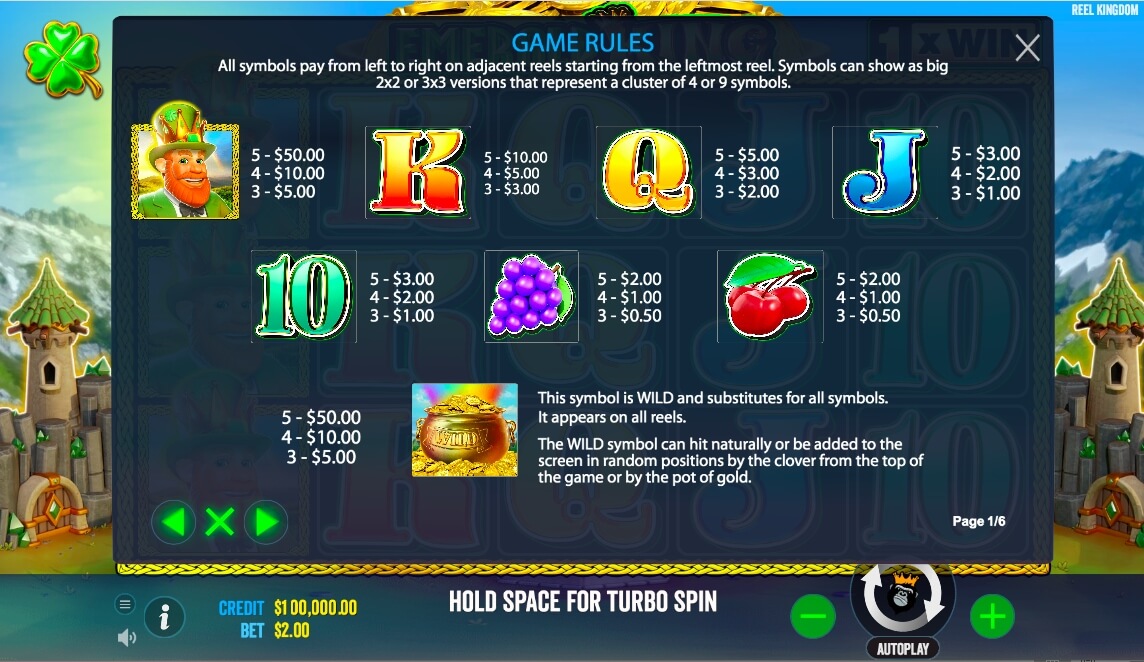 Emerald King Slot Review Emerald King Slot Paytable