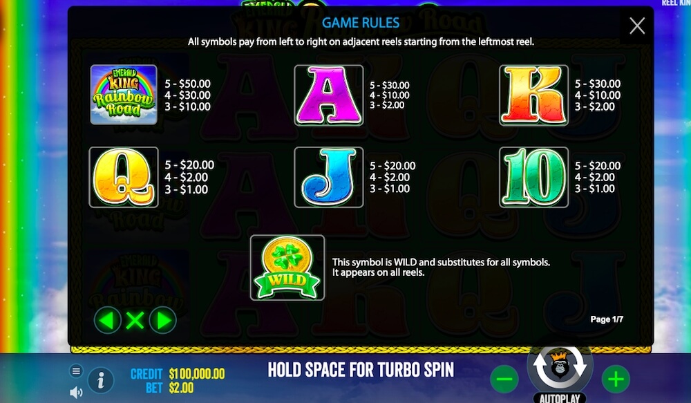 Emerald King Rainbow Road Emerald King Rainbow Road Slot payouts