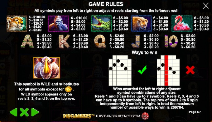 Try out Great Rhino Megaways Great Rhino Megaways paytable