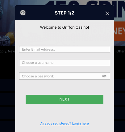 griffen casino canada register sign up