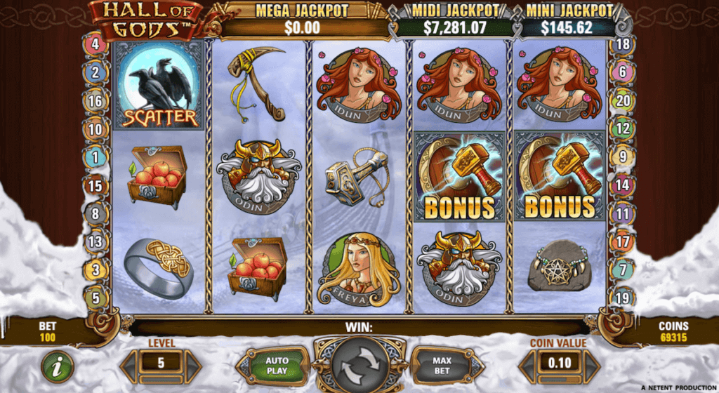 Hall of Gods progressive jackpot slot