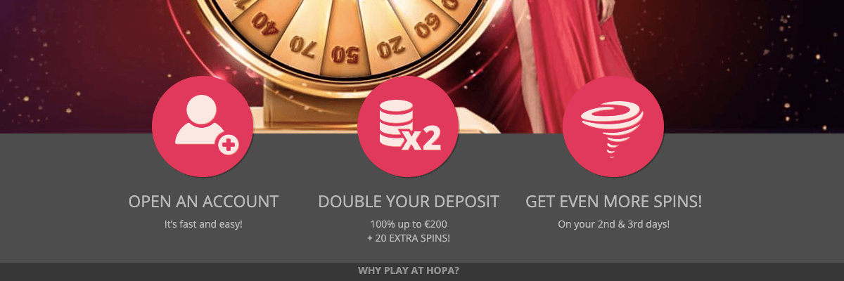 Claim your Hopa Casino bonus! Hopa Casino welcome bonus