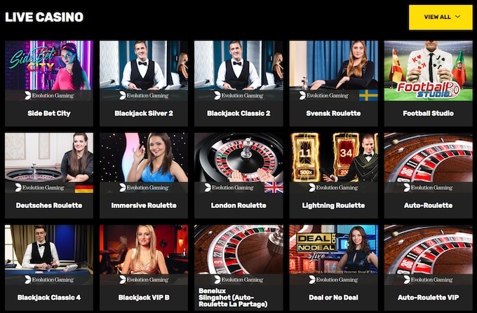 Live casino games at Hypercasino Hypercasino live casino