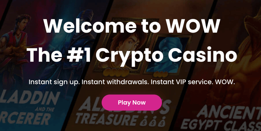 WOW Casino Welcome Offer  - 100mBTC