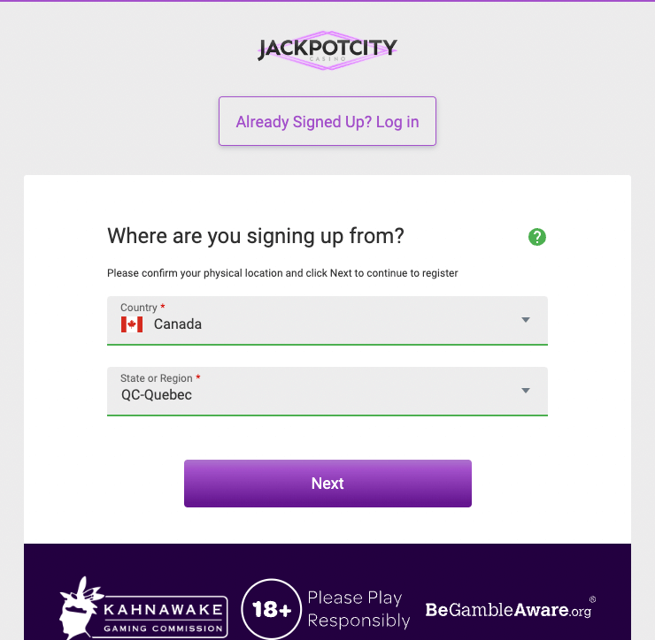 jackpotcity sign up register canada casino review