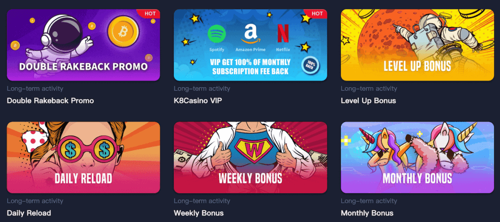 Bonuses and Offers at K8 Casino Canada 