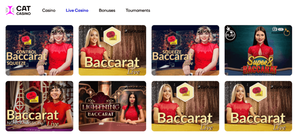 live baccarat catcasino live dealer game canada