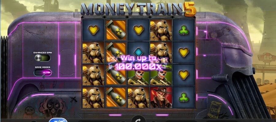 Money Train 5 in Ultra Mode with the win up to 100,000x message