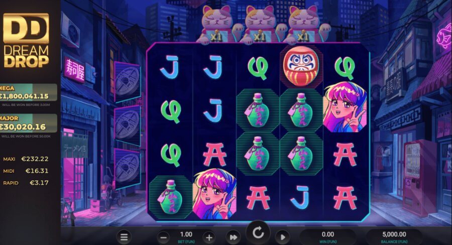neko night dream drop japanese manga themed canada casino new image