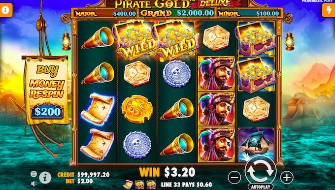 Play Pirates Gold slot Pirates Gold Deluxe slot