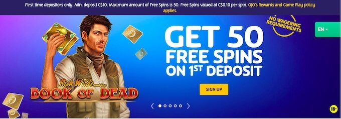 Claim the PlayOJO welcome bonus PlayOJO CA