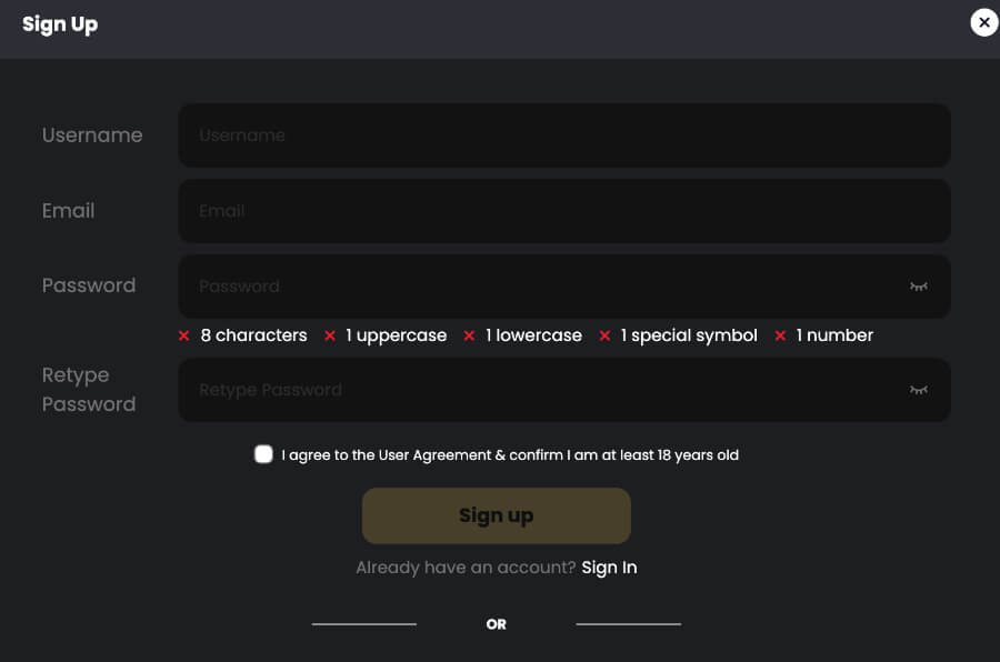 registration process betswap canada casino