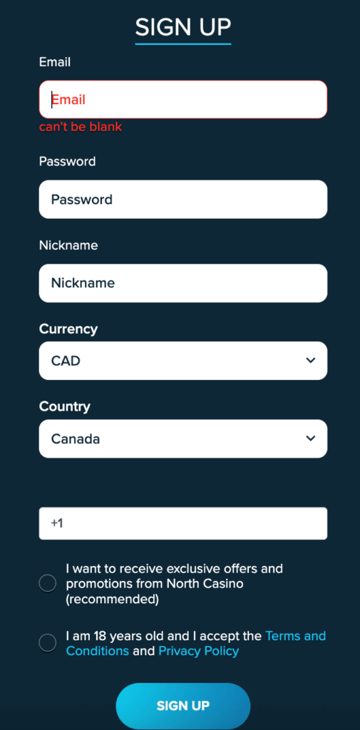 register at north casino - canada casino