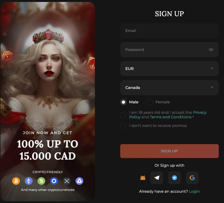 register at Spades Queen - canada casino