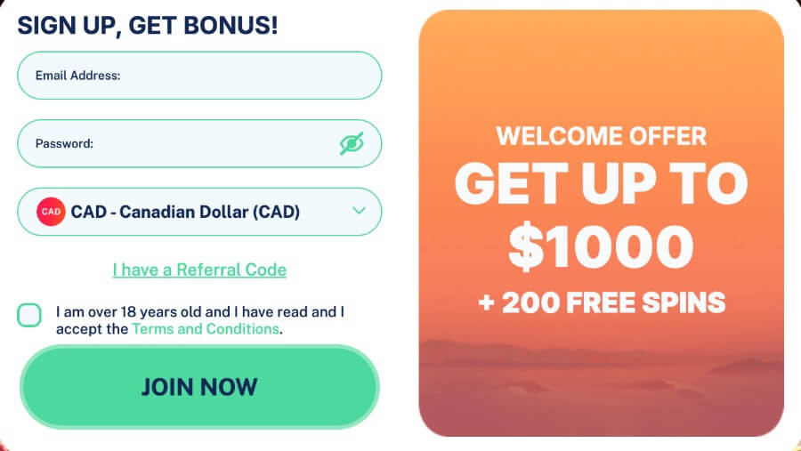 registration at dailyspins - canada casino