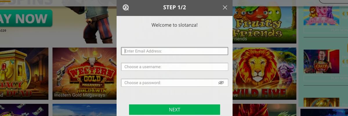 Register with Slotanza Slotanza Registration