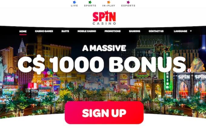 Spin casino bonus Canada