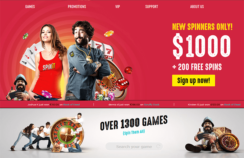 Play with Spinit Casino! Spinit Casino Welcome bonus