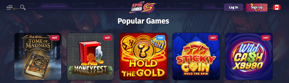 Spinlander Casino Popular Games