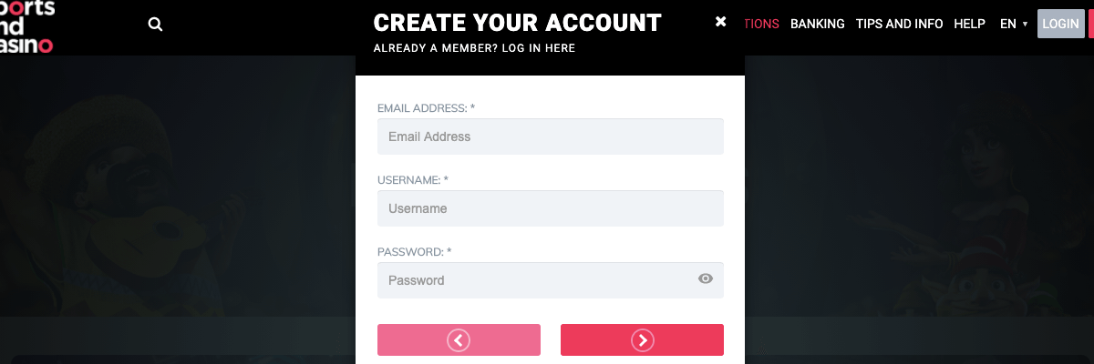 Register with sportsandcasino Sportsandcasino registration