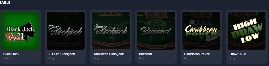 table games at dbet canada casino
