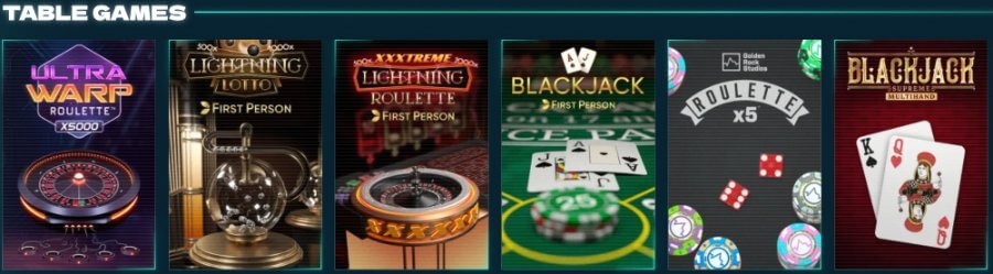 table games power up casino canada casino