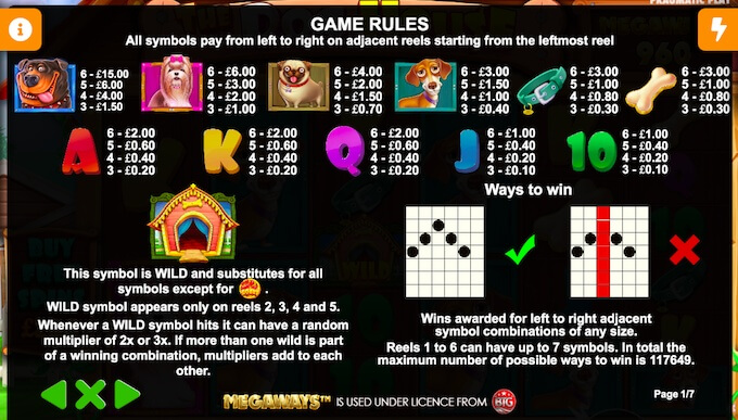 The Dog House Megaways pragmatic play the dog house megaways paytable
