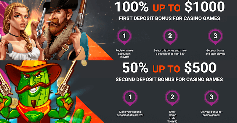 Tony Bet - First & Second Welcome Deposit Offer