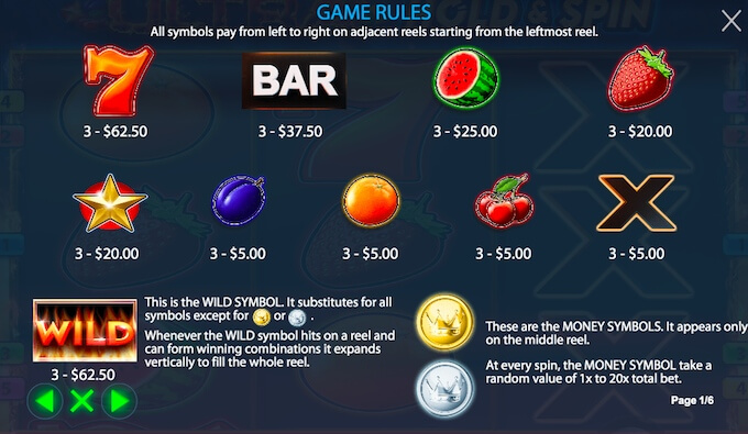 Ultra Hold & Spin paytable Ultra Hold and Spin Review