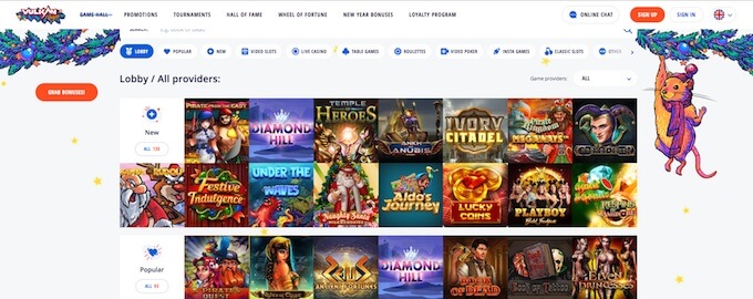 Vulkan Vegas online casino games
