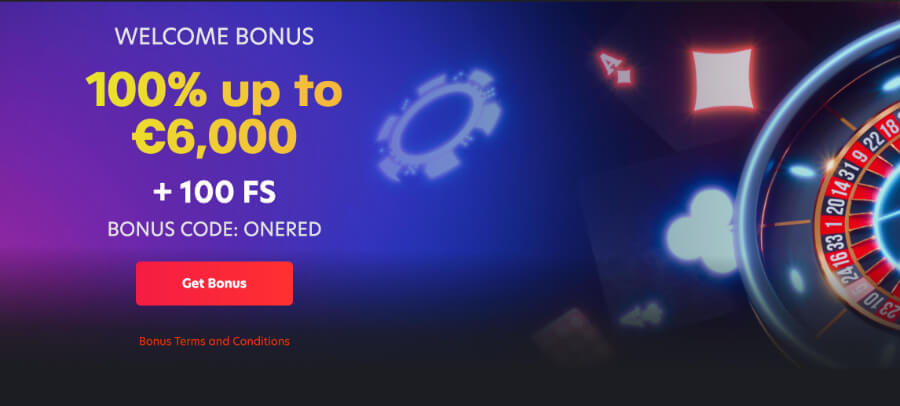 welcome bonus 1Red canada casino