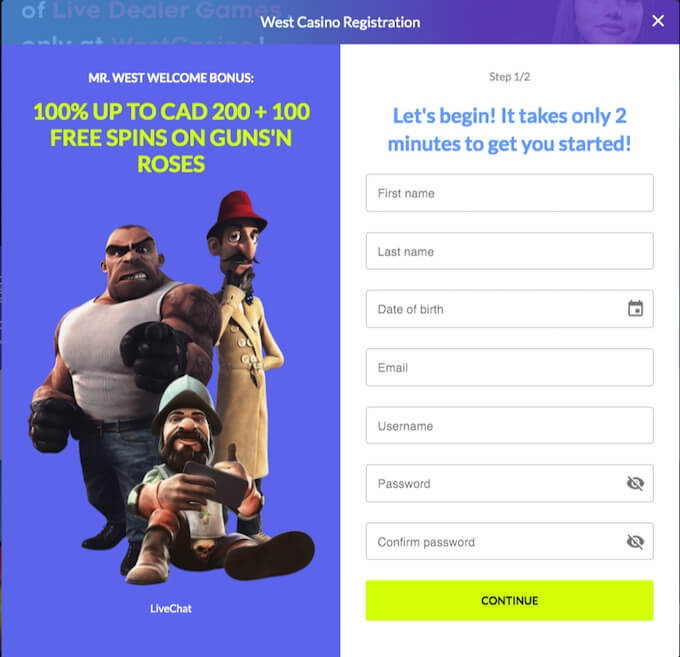 Join WestCasino WestCasino registration
