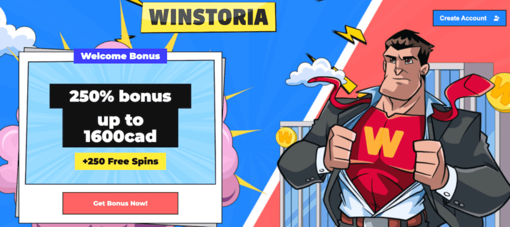 winstoria casino offer welcome bonus free spins canada casino