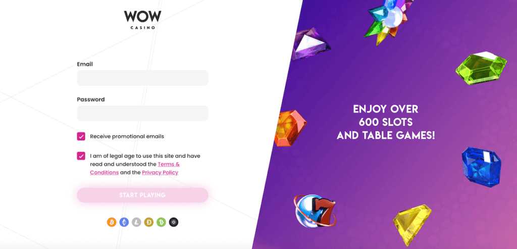 wow casino sign up