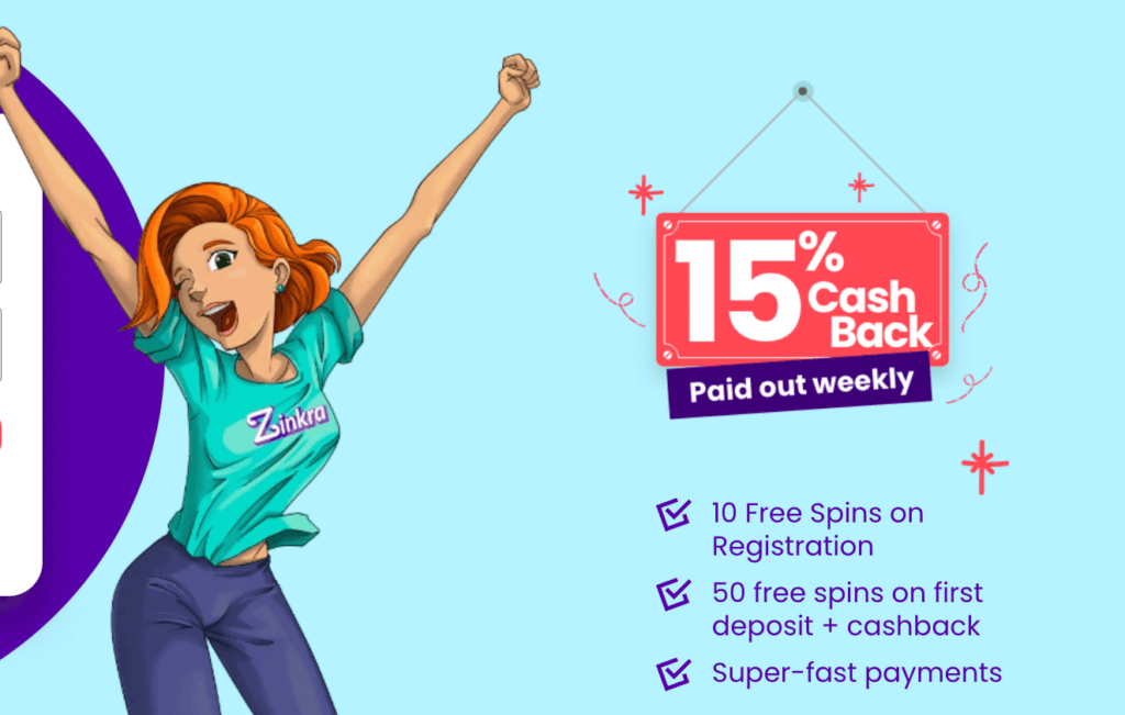 zinkra cashback bonus canada casino